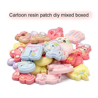 40Pcs Cute Resin Cabochons CRES-YW0001-05-1