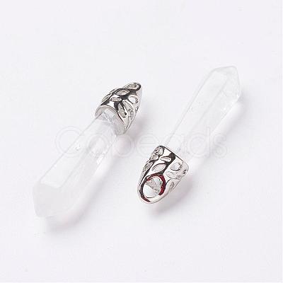 Natural Quartz Crystal Pointed Pendants G-P309-06-1