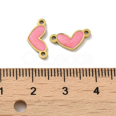 Ion Plating(IP) 316L Surgical  Stainless Steel Enamel Heart Connector Charms STAS-D035-21G-1