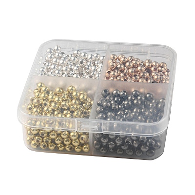 1000Pcs 4 Style Iron & ABS Plastic Spacer Beads DIY-YW0006-95-1