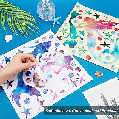 Gorgecraft 2 Sheets 2 Style PVC Wall Stickers AJEW-GF0004-50-1