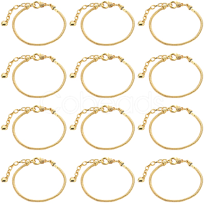 SOFPLATE 14Pcs Brass European Style Bracelet Making MAK-SP0001-02-1