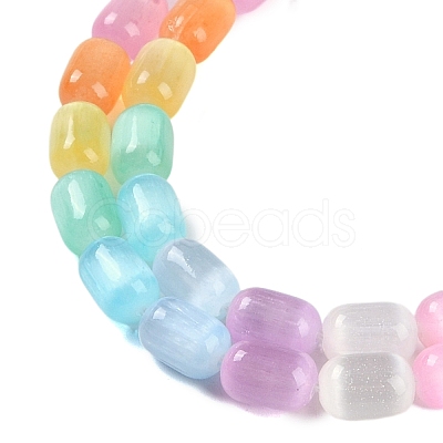 Rainbow Color Natural Selenite Beads Strands G-F750-M02-02-1