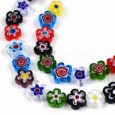 Handmade Millefiori Glass Bead Strands X-LAMP-N029-017D-08-1