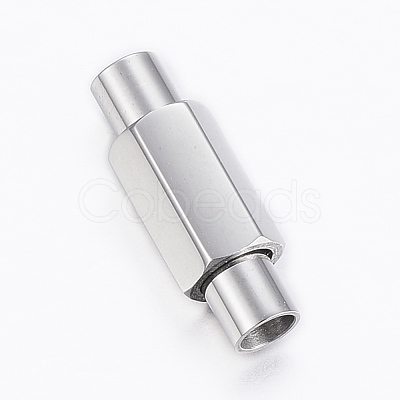 Tarnish Resistant Smooth 304 Stainless Steel Magnetic Clasps with Glue-in Ends STAS-H402-63P-3mm-1