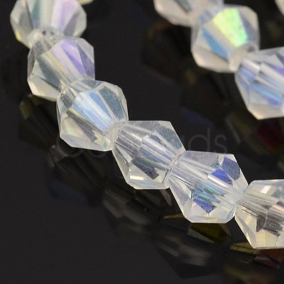 Faceted Bicone Electroplate Glass Beads Strands X-EGLA-P016-3mm-AB02-1