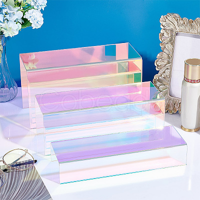 Iridescent Acrylic Display Risers ODIS-WH0048-01-1