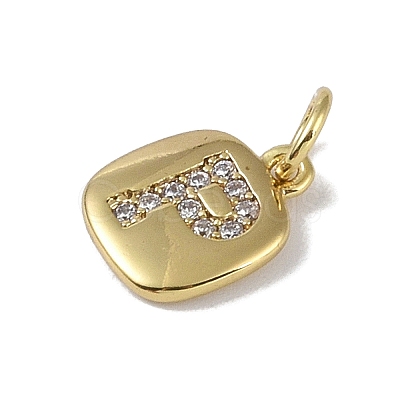 Rack Plating Brass Micro Pave CLear Cubic Zirconia Charms KK-E110-14G-P-1