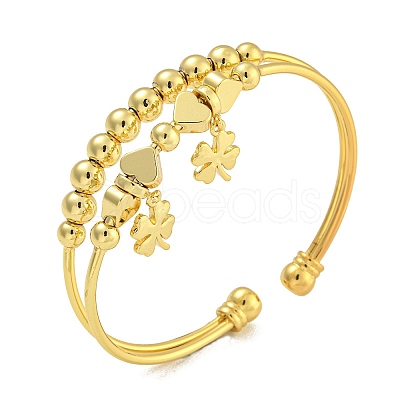 Rack Plating Brass Bangles BJEW-B106-09G-1