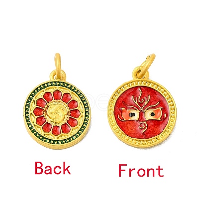 Rack Plating Alloy Enamel Pendants with Jump Ring ENAM-M048-27MG-A-1