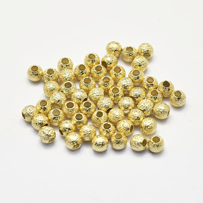 Long-Lasting Plated Brass Textured Beads KK-K193-112G-NF-1