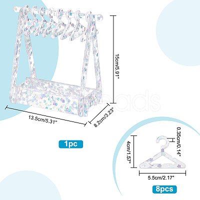 PandaHall Elite 1 Set Transparent Acrylic Earring Display Stands EDIS-PH0001-31-1