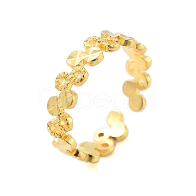 Number 8 Brass Open Cuff Rings for Women RJEW-L120-013G-1