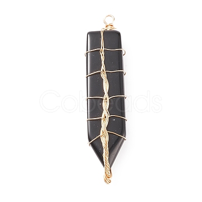 Natural Obsidian Big Pendants PALLOY-JF01652-04-1