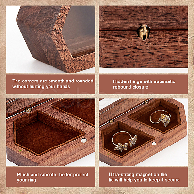 2-Slot Wooden Couple Rings Storage Boxes CON-WH0087-42B-1