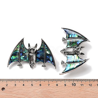 Tibetan Style Alloy Bat Brooches JEWB-A021-01A-AS-1