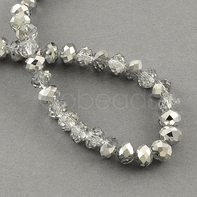 Half Plated Faceted Rondelle Glass Bead Strands X-EGLA-S095-2mm-03-1