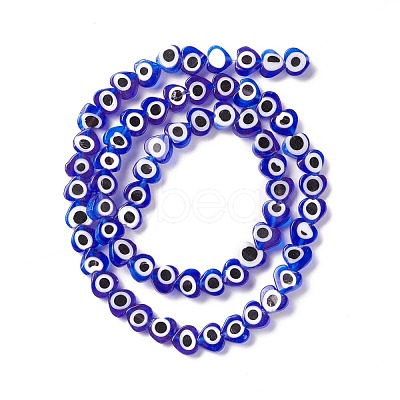 Handmade Evil Eye Lampwork Beads Strands LAMP-F023-A03-1