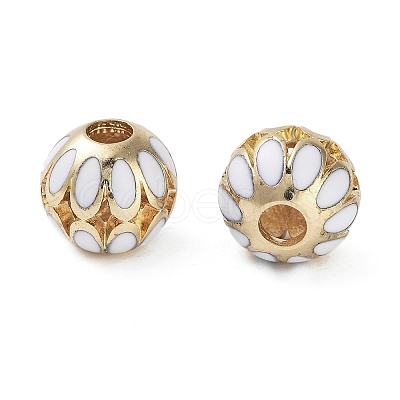 Golden Plated Alloy Enamel European Beads FIND-E046-03G-1