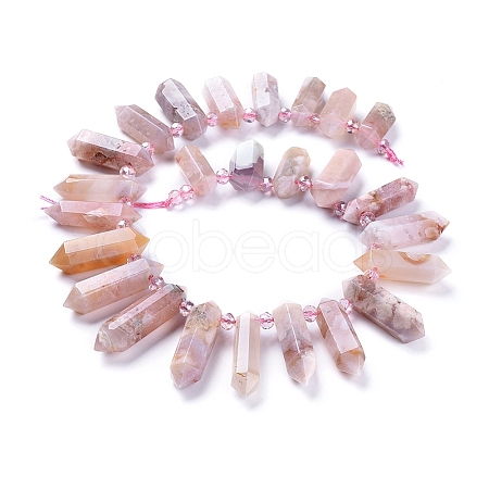 Natural Cherry Blossom Agate Beads Strands G-G805-G13-1