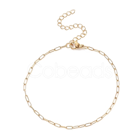304 Stainless Steel Paperclip Chains Bracelet for Women X-BJEW-JB08325-1