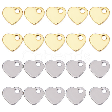 SUNNYCLUE 120Pcs 2 Colors 201 Stainless Steel Charms STAS-SC0004-69-1