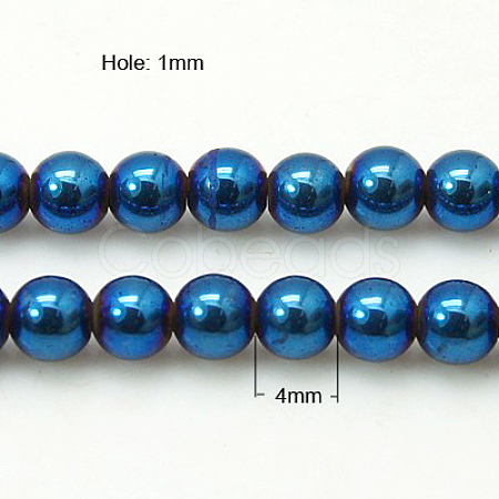 Non-Magnetic Synthetic Hematite Beads Strands G-C019-4mm-1