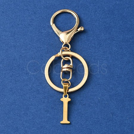 304 Stainless Steel Initial Letter Charm Keychains KEYC-YW00005-09-1