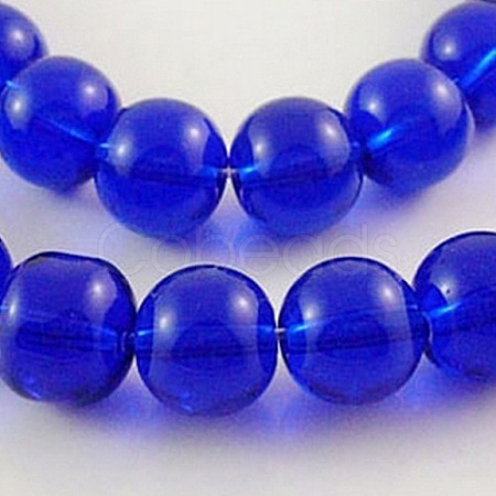 6mm Blue Round Glass Spacer Beads Strands X-GR6mm25Y-1