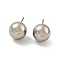 Tarnish Resistant 304 Stainless Steel with 201 Stainless Steel Smooth Round Ball Stud Earring Findings, Stainless Steel Color, 21x10x10mm