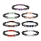 7Pcs 7 Style Natural & Synthetic Mixed Gemstone & Alloy Beaded Stretch Bracelets Set for Women, Inner Diameter: 2-1/8 inch(5.4cm), 1Pc/style