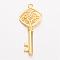 Tibetan Style Alloy Big Pendants, Lead Free & Cadmium Free, Key, Golden Color, 52x21.5x2.5mm, Hole: 3mm