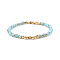 Gold-tone Miyuki Elastic Crystal Beaded Bracelet with Acrylic Tube Beads