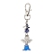 Angle Acrylic & Alloy Pendant Decorations, Natural Lapis Lazuli Chips and Swivel Clasps Charms for Bag Ornaments, 94mm