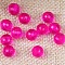 Transparent Acrylic Beads, Round, Fuchsia, 12mm