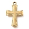 304 Stainless Steel Pendants, Cross Charm, Real 14K Gold Plated, 19x12.5x2mm, Hole: 1.4mm