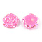 Opaque ABS Plastic Cabochons, AB Color Plated, Rose, Hot Pink, 24x23.5x9mm