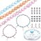 CHGCRAFT DIY Awareness Ribbon Charm Bracelet Making Kit, Including Cat Eye & 304 Stainless Steel Beads, Alloy Beads & Charms, Elastic Thread, Mixed Color, Charm: 10Pcs/box