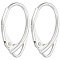 Beebeecraft 1 Pair 925 Sterling Silver Leverback Earring Findings, with Loops, Silver, 17x11x1.5mm, Hole: 1mm, Pin: 0.8mm