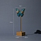 Velvet with Metal Earring Display Stand, Butterfly, Turquoise, 14x6cm