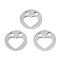 Non-Tarnish 201 Stainless Steel Charms, Laser Cut, Flat Round with Heart, Stainless Steel Color, 12x1mm, Hole: 2mm