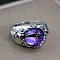 Dragon Eye Men's Fashion Ring Zinc Alloy Hip-hop Ring, Purple, Antique Silver, show in picture