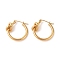 304 Stainless Steel Earrings, for Women, Ion Plating(IP), Knot, Golden, 23.4x6.4mm