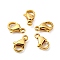 Polished 316 Surgical Stainless Steel Lobster Claw Clasps, Parrot Trigger Clasps, Real 24K Gold Plated, 11x7x3.5mm, Hole: 1mm