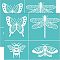 Self-Adhesive Silk Screen Printing Stencil, for Painting on Wood, DIY Decoration T-Shirt Fabric, Turquoise, Insect Pattern, 195x140mm