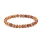 Round Natural Agate Stretch Beaded Bracelets, Inner Diameter: 2-1/4 inch(5.8cm), Beads: 6mm