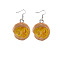 Resin Food Model Dangle Earrings, Jewely for Women, Orange, Flat Round, 48mm