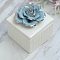 Porcelain Jewelry Boxes, for Jewerly Dispaly, Flower, Light Sky Blue, 70x70x75mm