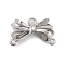 Alloy Chandelier Component Links, Bowknot, Platinum, 12.5x20x4.5mm, Hole: 1.4mm and 2mm