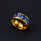 Stainless Steel Rings, Luminous Glow in the Dark, Golden, US Size 7(17.3mm)